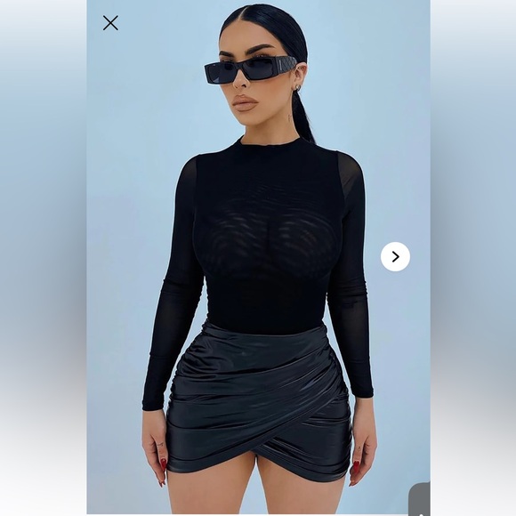 Don't Cross Me Faux Leather Mini Skirt - Black - Picture 12 of 12